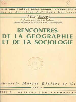 cover image of Rencontres de la géographie et de la sociologie